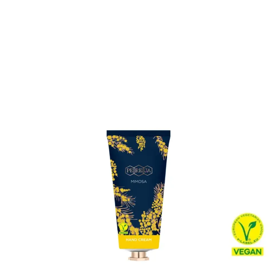 Pereja Mimoza El Kremi 60 ml tüp, vegan, V-Label sertifikalı, yoğun nemlendirici el kremi