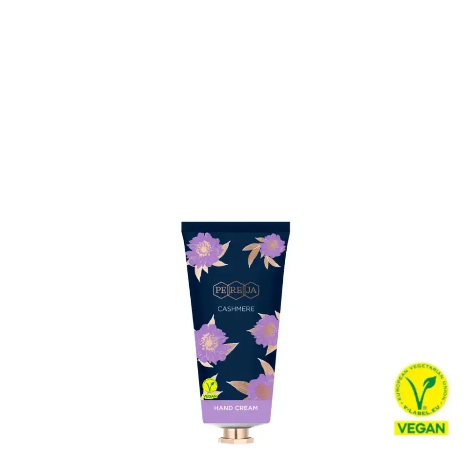 Pereja Kaşmir El Kremi 60 ml tüp, vegan, V-Label sertifikalı, yoğun nemlendirici el kremi