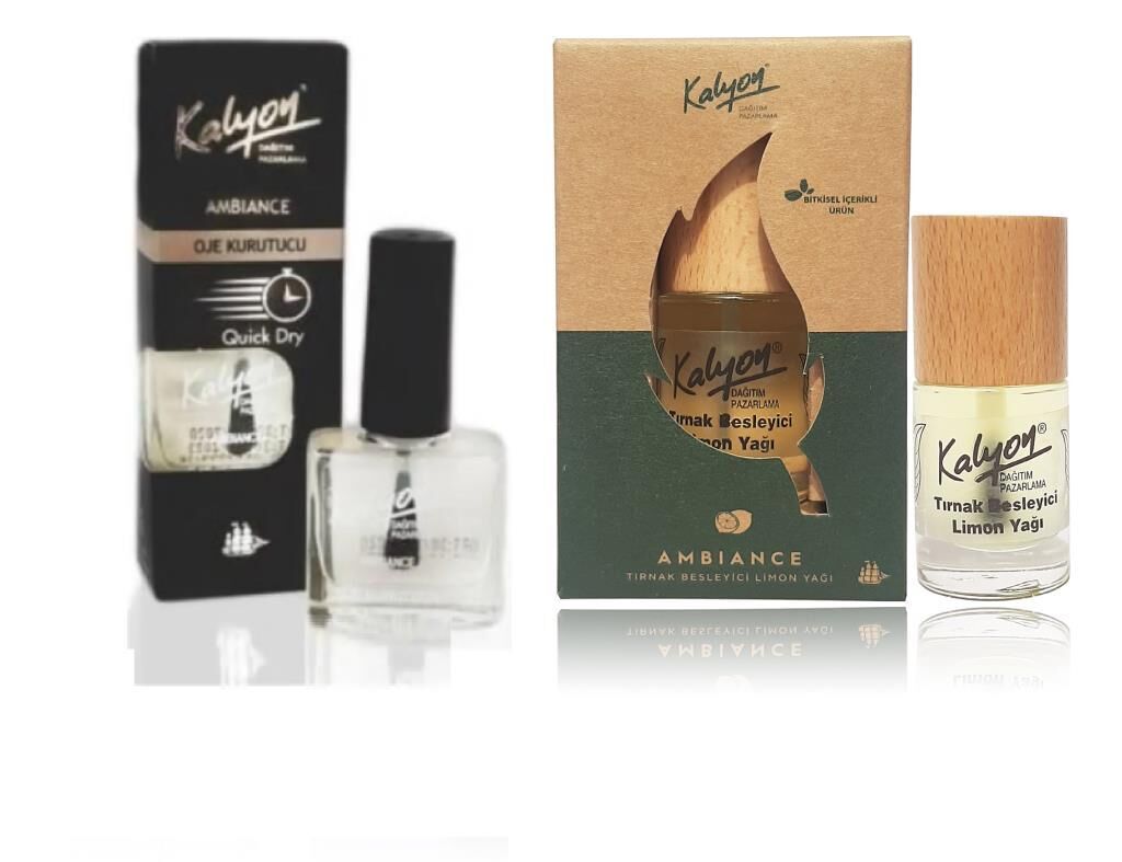 Kalyon Oje Kurutucu Fırçalı+Kalyon Bitkisel Tırnak Besleyici Limon Yağı 11 Ml