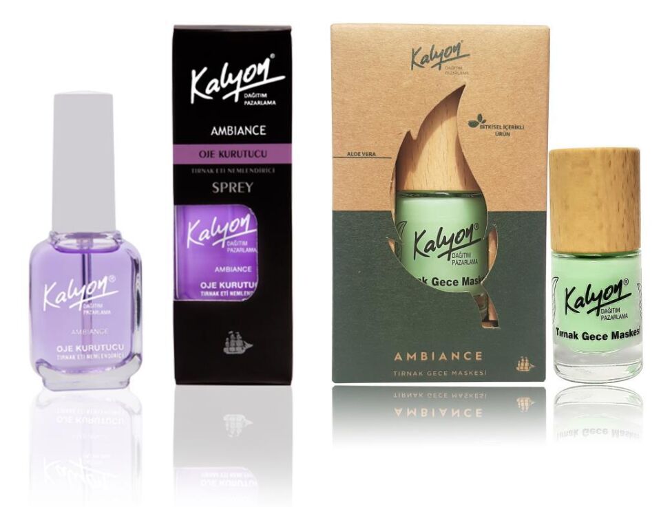 Kalyon Oje Kurutucu Sprey+Kalyon Bitkisel Tırnak Gece Maskesi 11 Ml