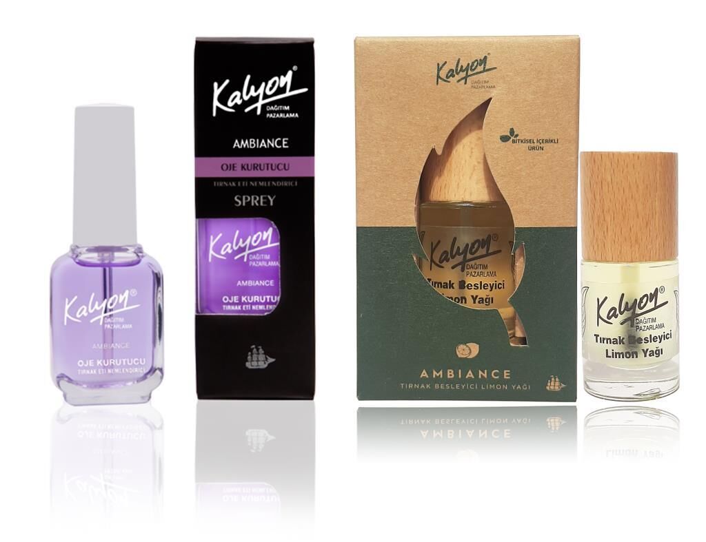 Kalyon Oje Kurutucu Sprey+Kalyon Bitkisel Tırnak Besleyici Limon Yağı 11 Ml