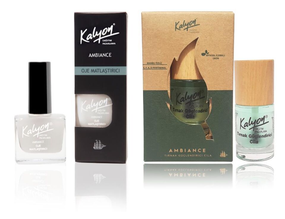 Kalyon Oje Matlaştırıcı+Kalyon Bitkisel Tırnak Güçlendirici Cila 11 Ml