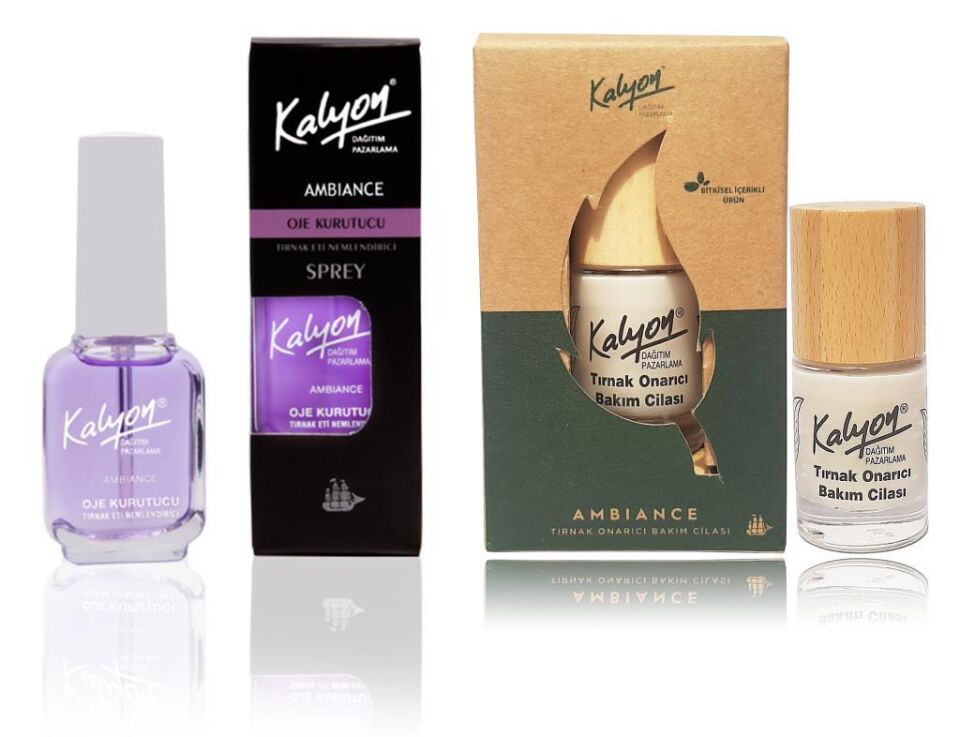Kalyon Oje Kurutucu Sprey+Kalyon Bitkisel Tırnak Onarıcı Bakım Cilası 11 Ml