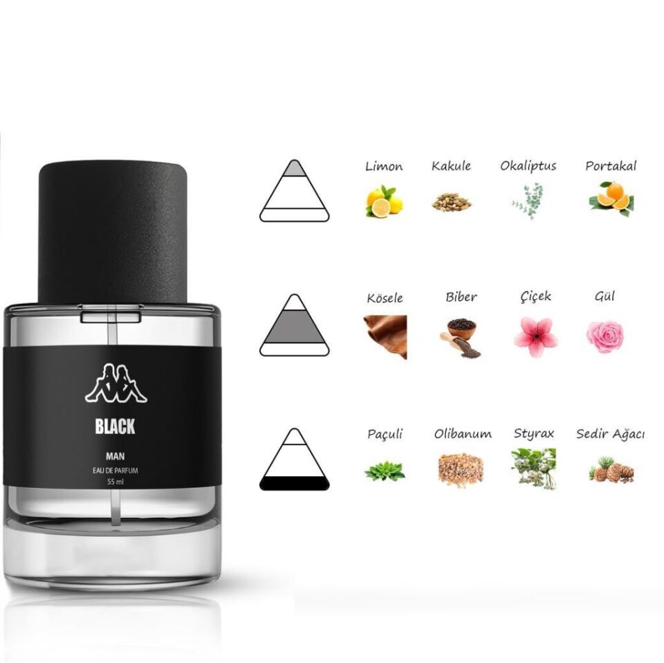 Kappa Black Man Eau De Parfume 55 Ml