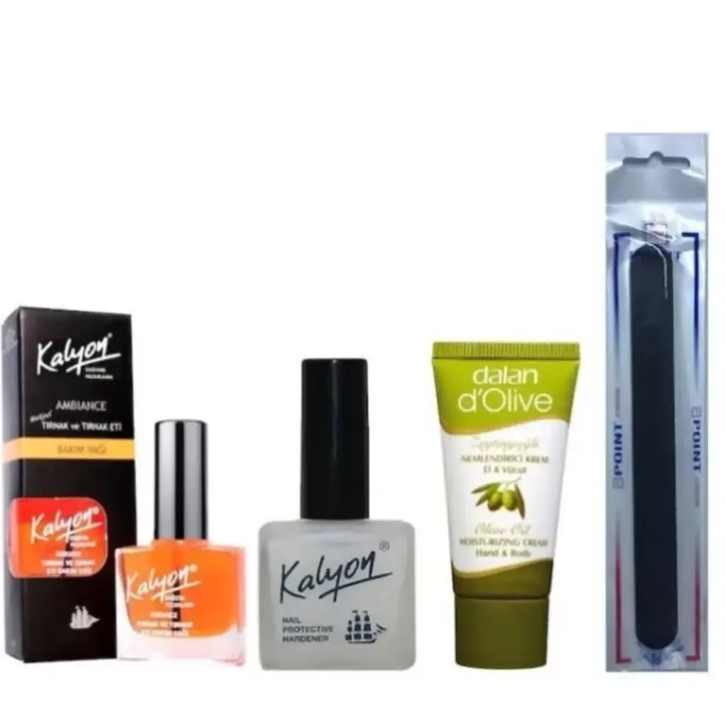 Kalyon Tırnak Sertleştirici + Bakım Yağı+ Dalan Krem 20 Ml + Tırnak Törpüsü