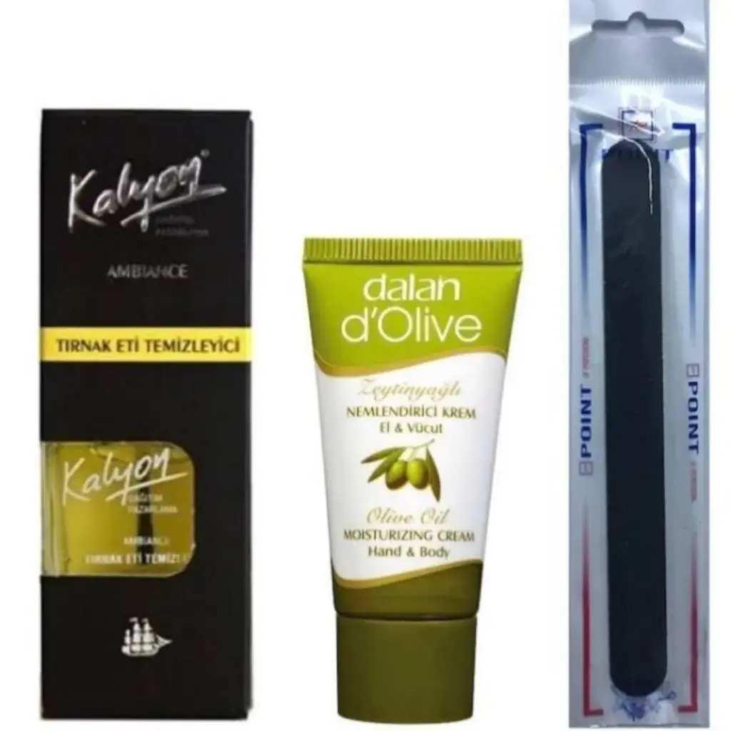 Kalyon Tırnak Eti Temizleyici + Dalan Krem 20 Ml + Tırnak Törpüsü