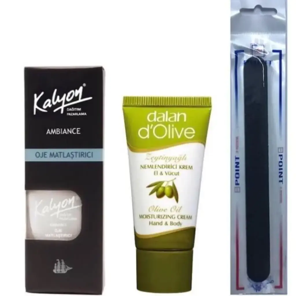 Kalyon Oje Matlaştırıcı + Dalan Krem 20 Ml + Tırnak Törpüsü
