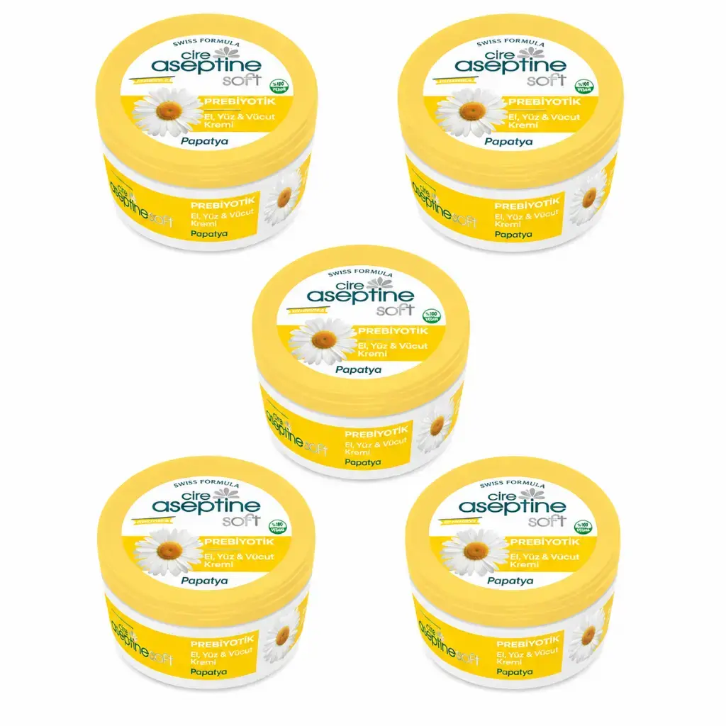 Cire Aseptine Soft Papatya Özlü el yüz ve vücut nemlendirici bakım kremi 30 ml 5 adet