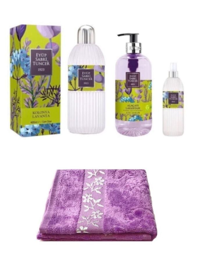 EYÜP SABRİ TUNCER 3'lü Set Alaçatı Lavanta + El ve Yüz Havlusu 30x50 cm