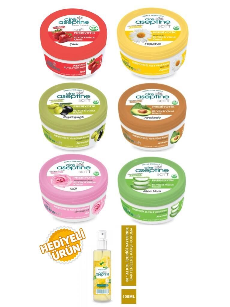 Cire Aseptine 30 Ml Karma Krem 6 Çeşit+100ml Kolonya Hediyeli