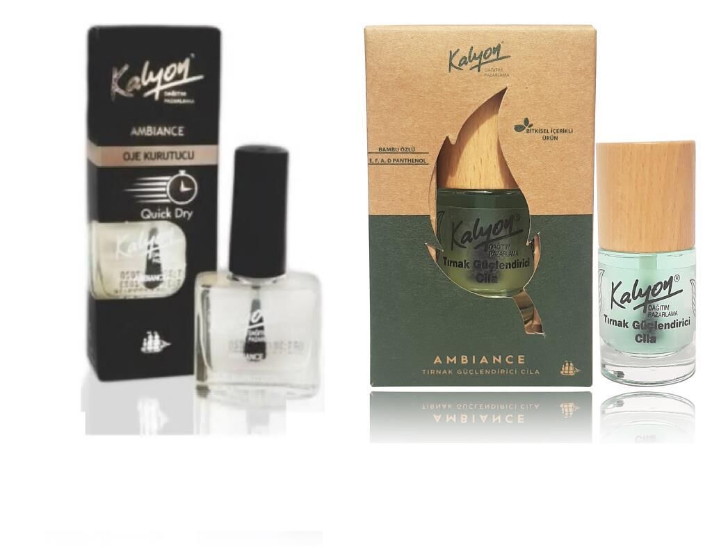 Kalyon Oje Kurutucu Fırçalı+Kalyon Bitkisel Tırnak Güçlendirici Cila 11 Ml