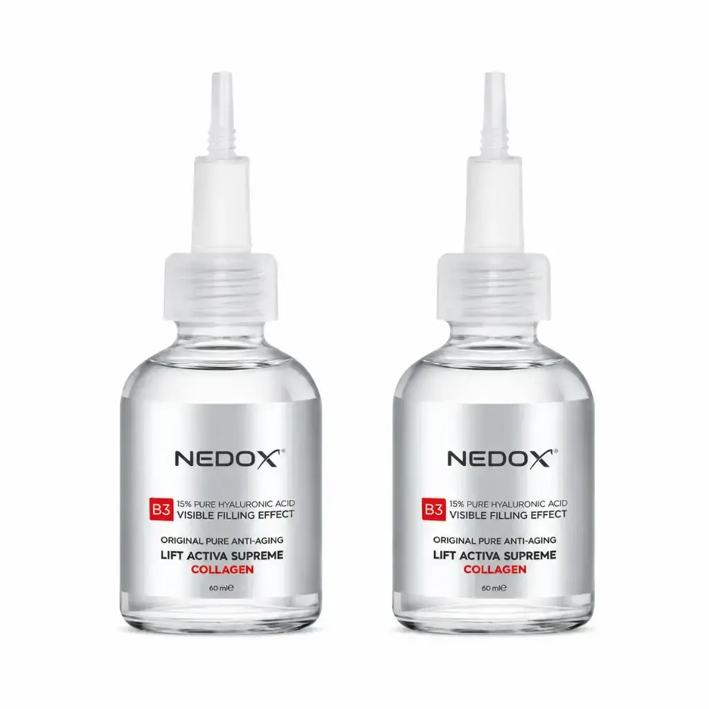 NEDOX 2 Adet Botoks B3 Kolajen Serum 60 ml kırışıklık karşıtı dolgunlaştırıcı cilt bakım serumu