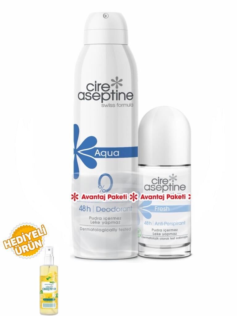 Cire Aseptine Aqua Deodorant 150Ml+Fresh Rollon 60Ml Avantaj Paketi
