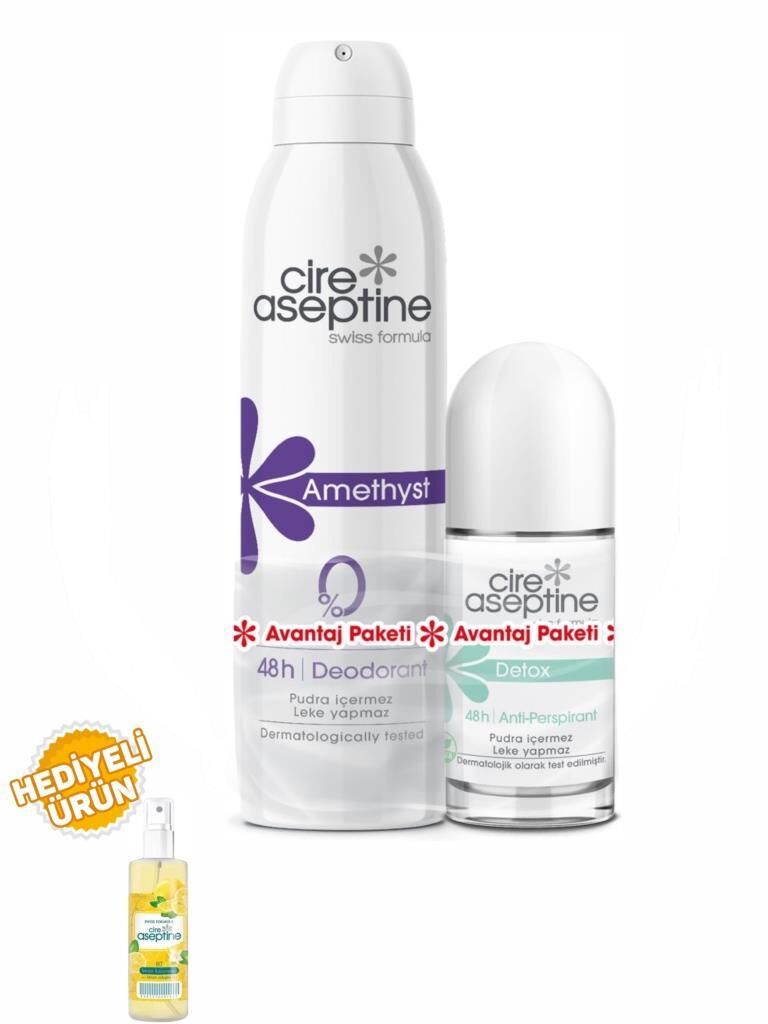 Cire Aseptine Amethyst Deodorant 150Ml+Detox Rollon 60Ml Avantaj Paketi