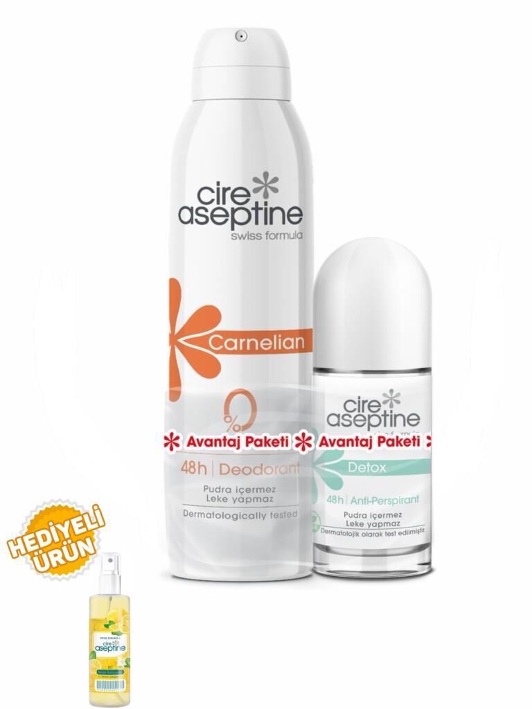 Cire Aseptine Carnelian Deodorant 150Ml+Detox Rollon 60Ml Avantaj Paketi