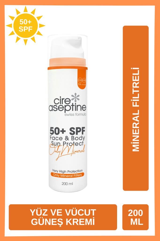Cire Aseptine Airless Günes Koruyucu Yüz Vücut Kremi SPF 50+ Sun Protect 200 ml
