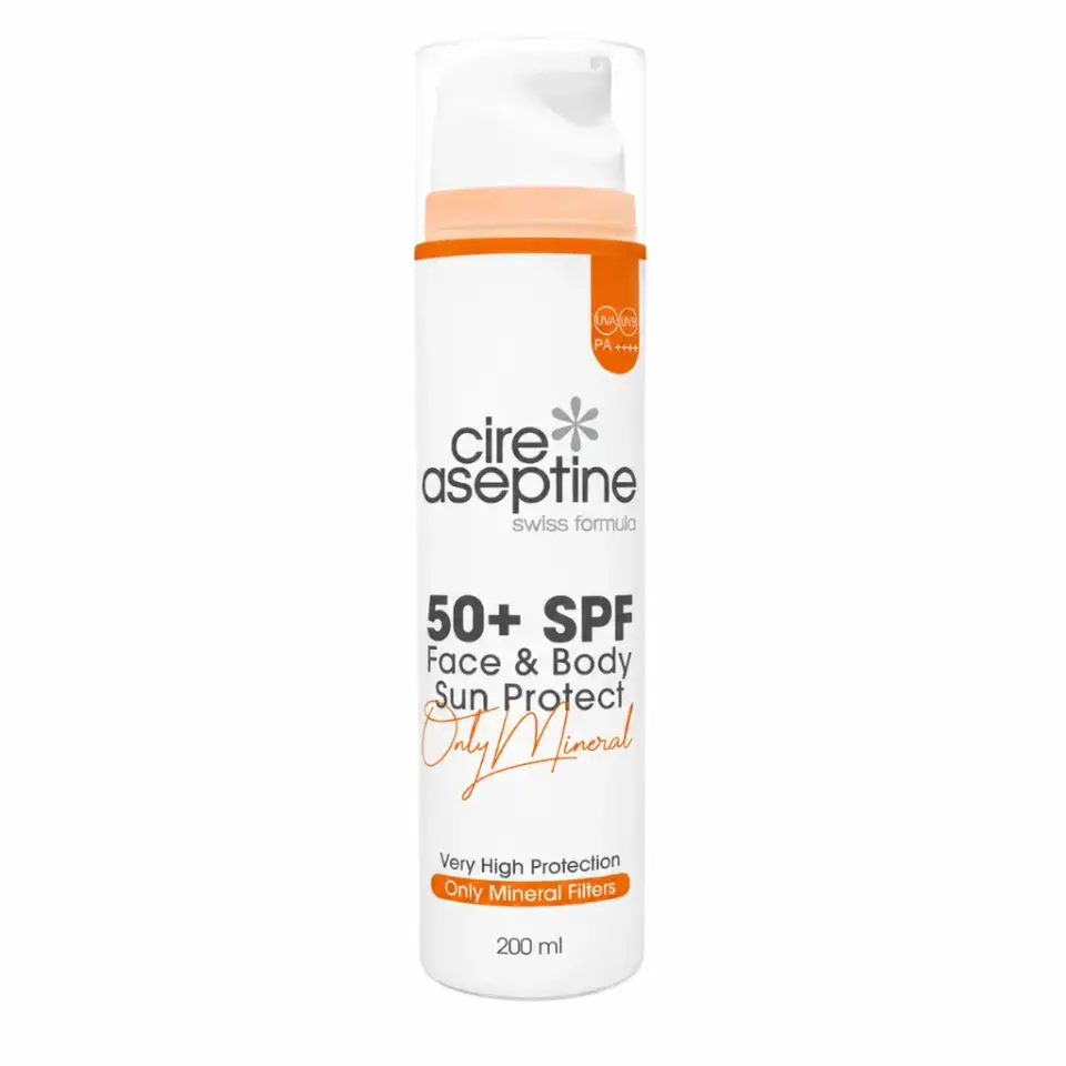 Cire Aseptine Sun Protect SPF50+ Airless yüz ve vücut güneş koruyucu krem 200 ml yüksek koruma