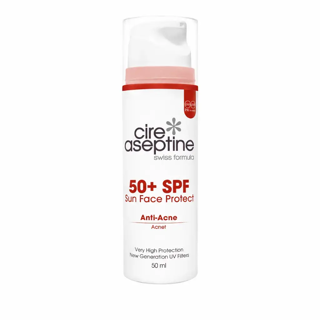 Cire Aseptine Sun Face Protect Anti-Acne SPF50+ yüz güneş koruyucu krem 50 ml akneye eğilimli ciltler için günlük güneş bakımı