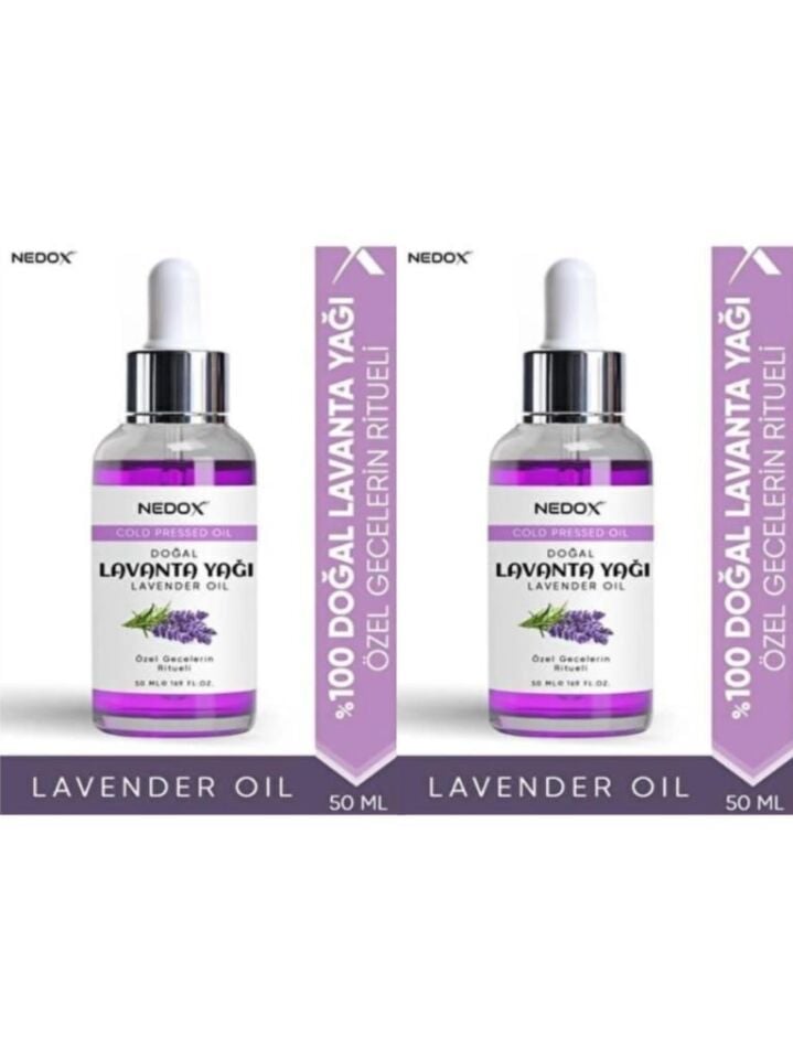 NEDOX 2 Adet Lavanta Yağı %100 Doğal Bitkisel Özel Gecelerin Ritueli Lavender Oil 50 Ml