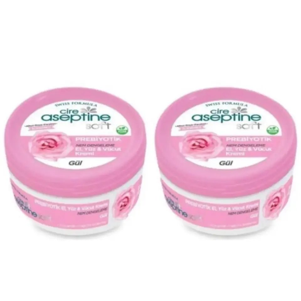 Cire Aseptine Prebiyotik Krem Gül 30 ml 2'li set nemlendirici ve yumuşatıcı günlük cilt bakım kremi