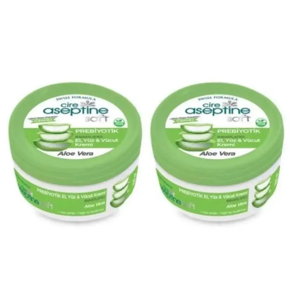 Cire Aseptine Prebiyotik Krem Aloe Vera 30 ml 2'li set nemlendirici ve ferahlatıcı günlük cilt bakım kremi