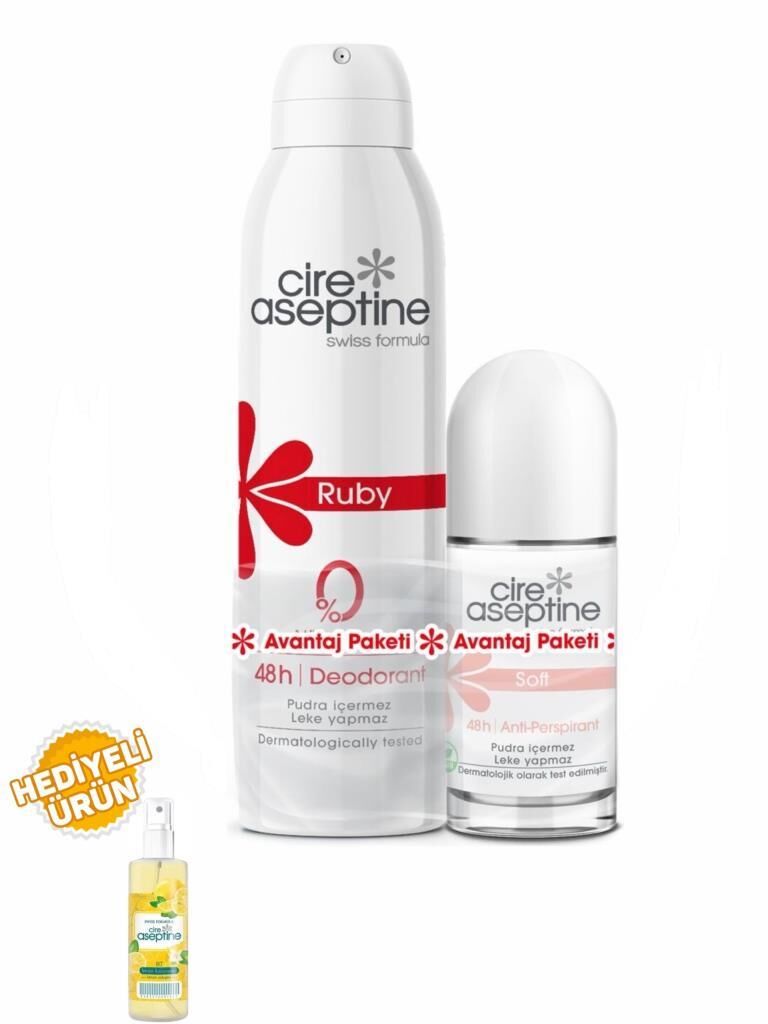 Cire Aseptine Ruby Deodorant 150Ml+Soft Rollon 60Ml Avantaj Paketi