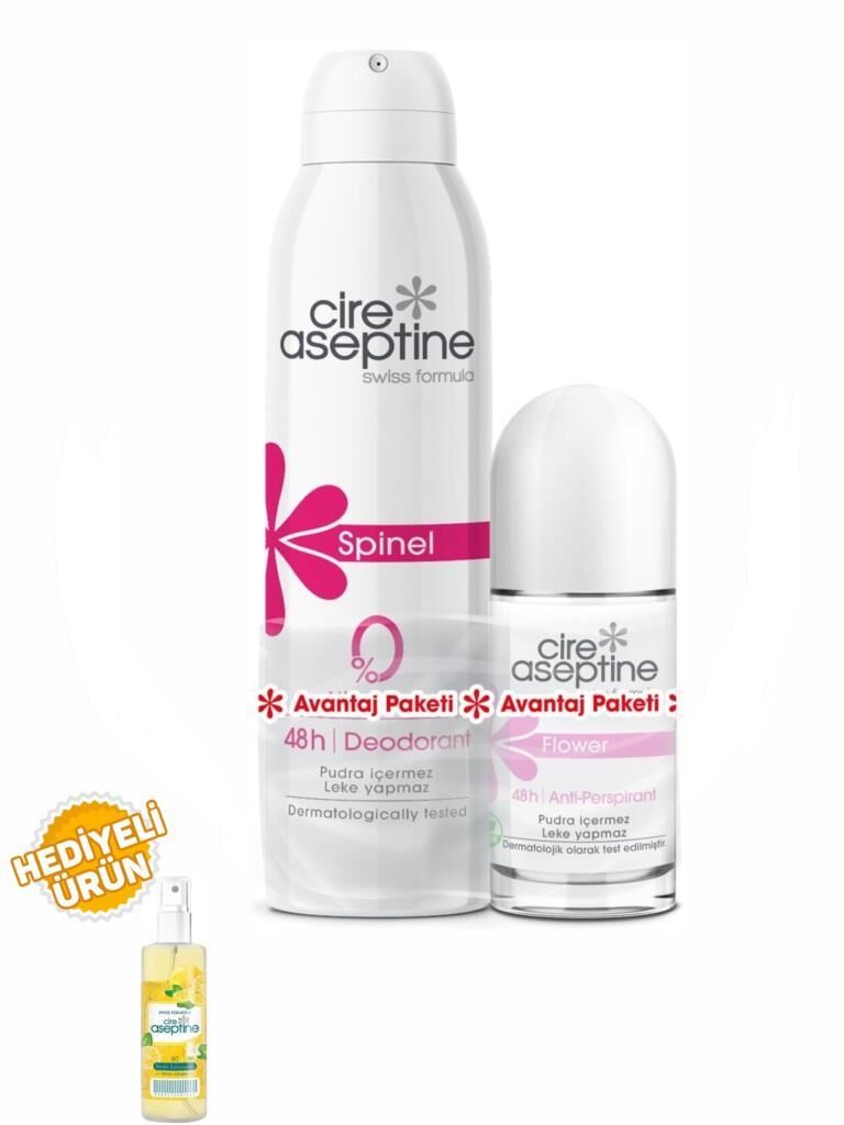 Cire Aseptine Spinel Deodorant 150Ml+Flower Rollon 60Ml Avantaj Paketi
