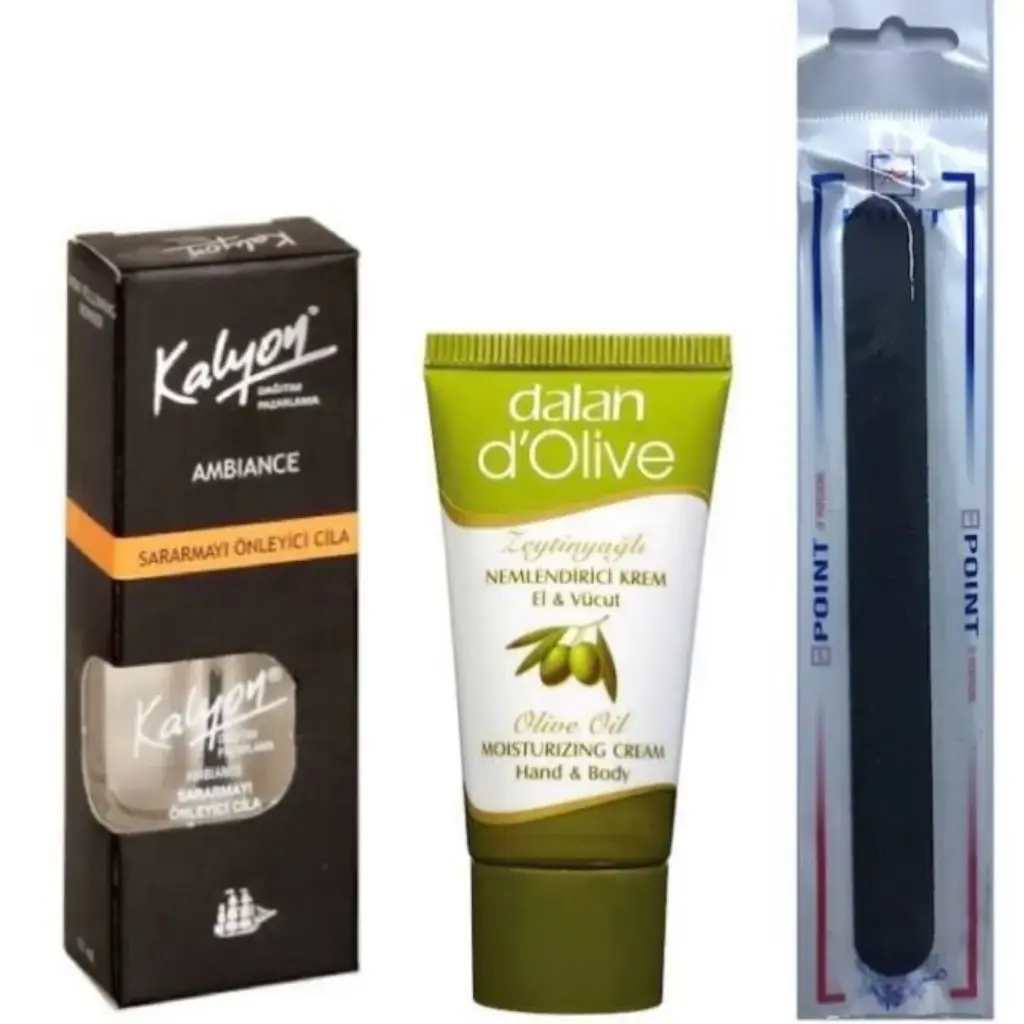 Kalyon Sararmayı Önleyici Cila + Dalan Krem 20 Ml + Tırnak Törpüsü