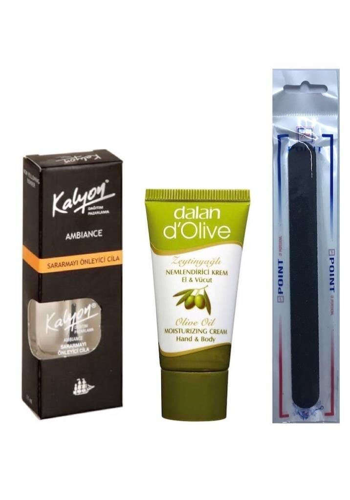 Kalyon Sararmayı Önleyici Cila + Dalan Krem 20 Ml + Tırnak Törpüsü
