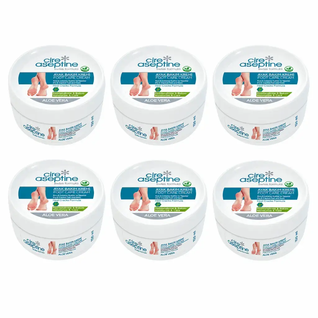 Cire Aseptine Ayak Bakım Kremi 150 ml 6 adet kuru ve sertleşmiş ayakların günlük nemlendirici bakımı