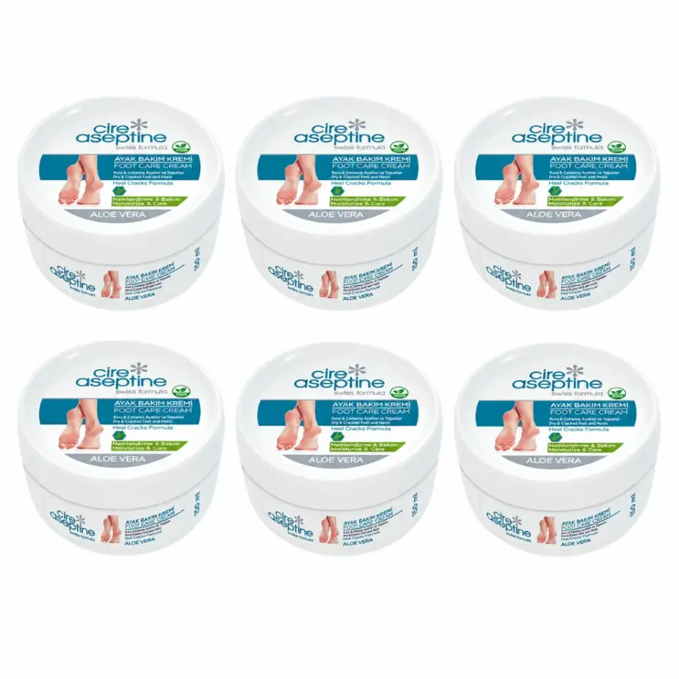 Cire Aseptine Ayak Bakım Kremi 150 ml 6 adet kuru ve sertleşmiş ayakların günlük nemlendirici bakımı