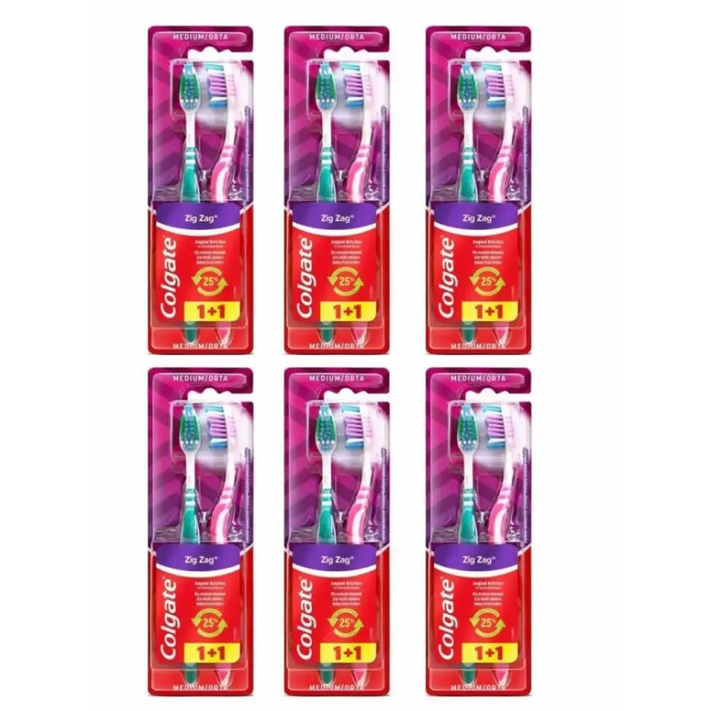 Colgate 6 Adet Zigzag Orta Diş Fırçası 1+1 toplam 12 adet diş fırçası
