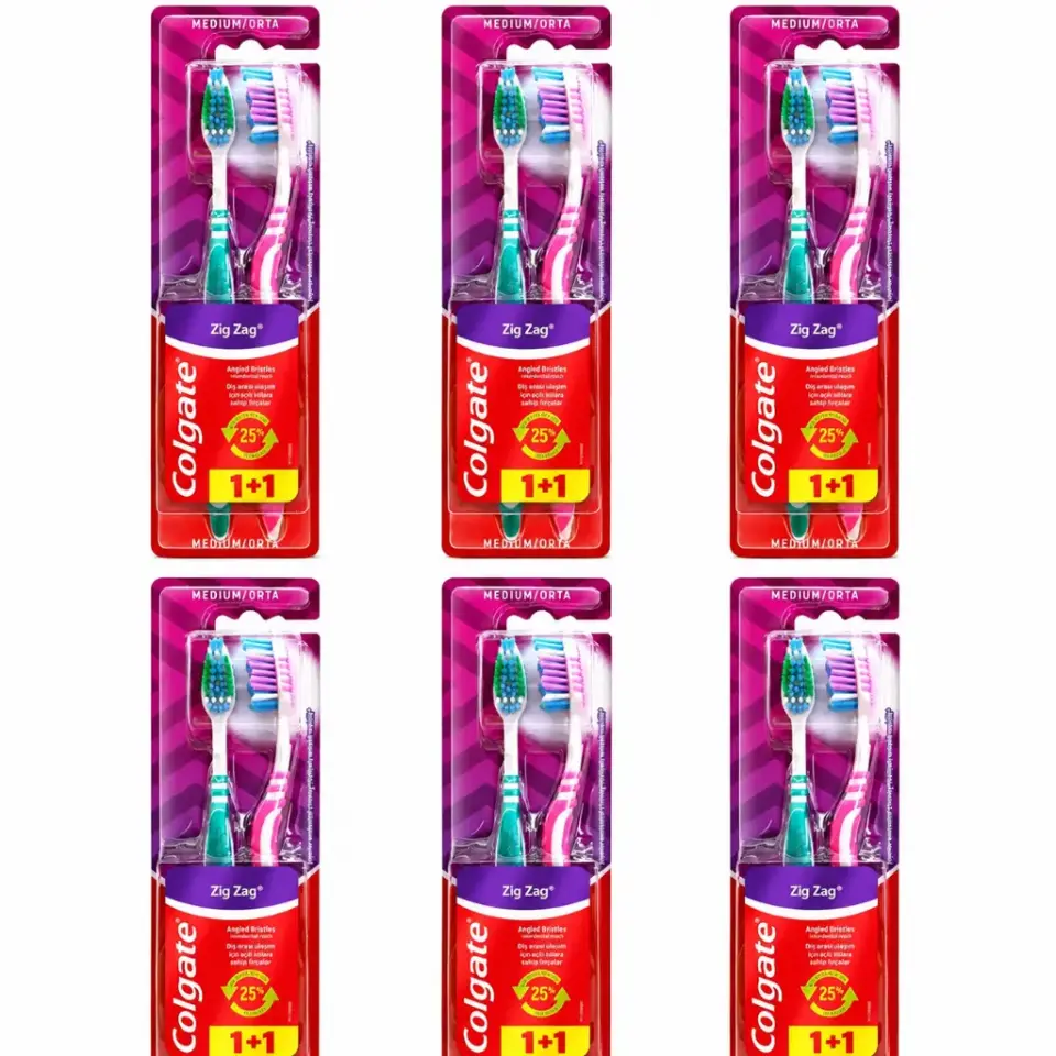 Colgate 6 Adet Zigzag Orta Diş Fırçası 1+1 toplam 12 adet diş fırçası