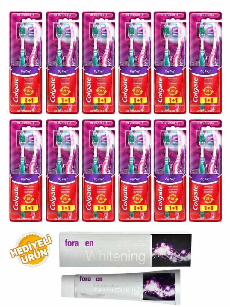 Colgate 12 Adet Zigzag Orta Diş Fırçası 1+1