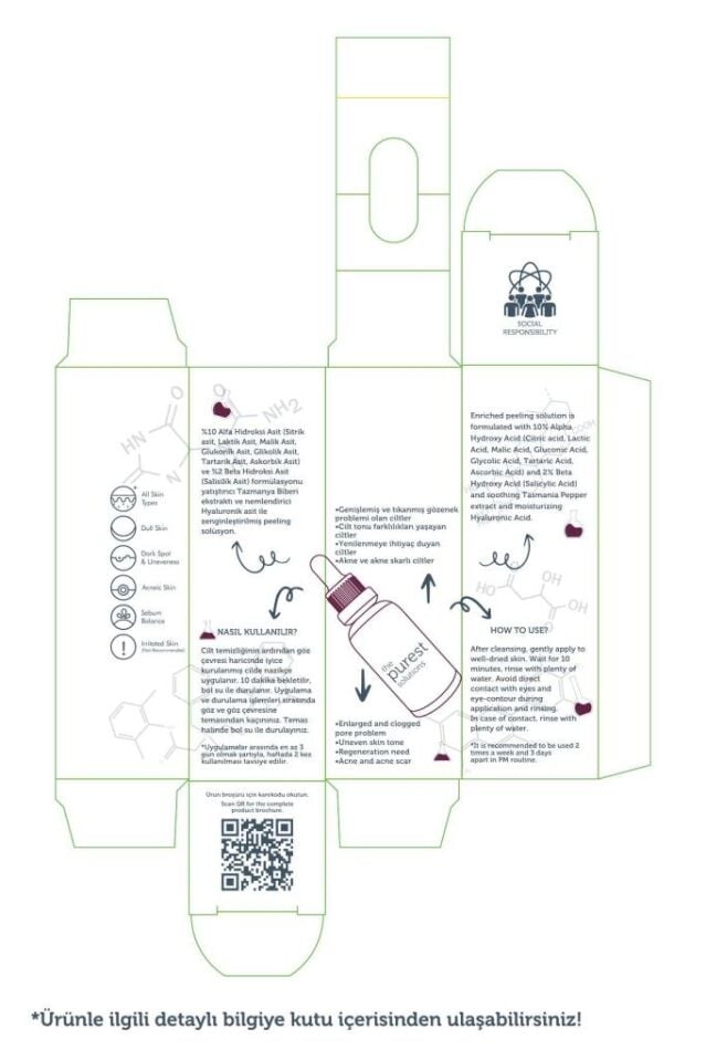 The Purest Solutions Aha & Bha Canlandırıcı & Cilt Tonu Eşitleyici Kırmızı Peeling Cilt Serumu 30 Ml (aha 10% + Bha 2%)