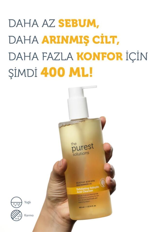 The Purest Solutions Siyah Nokta Karşıtı Yağlı Ciltler İçin Salisilik Asit Arındırıcı Temizleme Jeli 400 ml