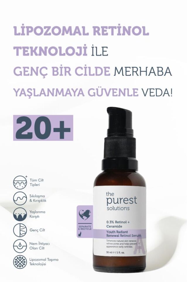 The Purest Solutions Yenileyici & Yaşlanma Karşıtı Lipozomal Retinol Gece Serumu 20+