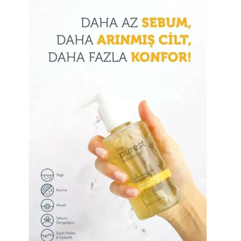 The Purest Solutions Yağlı Ve Karma Ciltler Için Sivilce Ve Siyah Nokta Karşıtı Temizleme Jeli 200 Ml