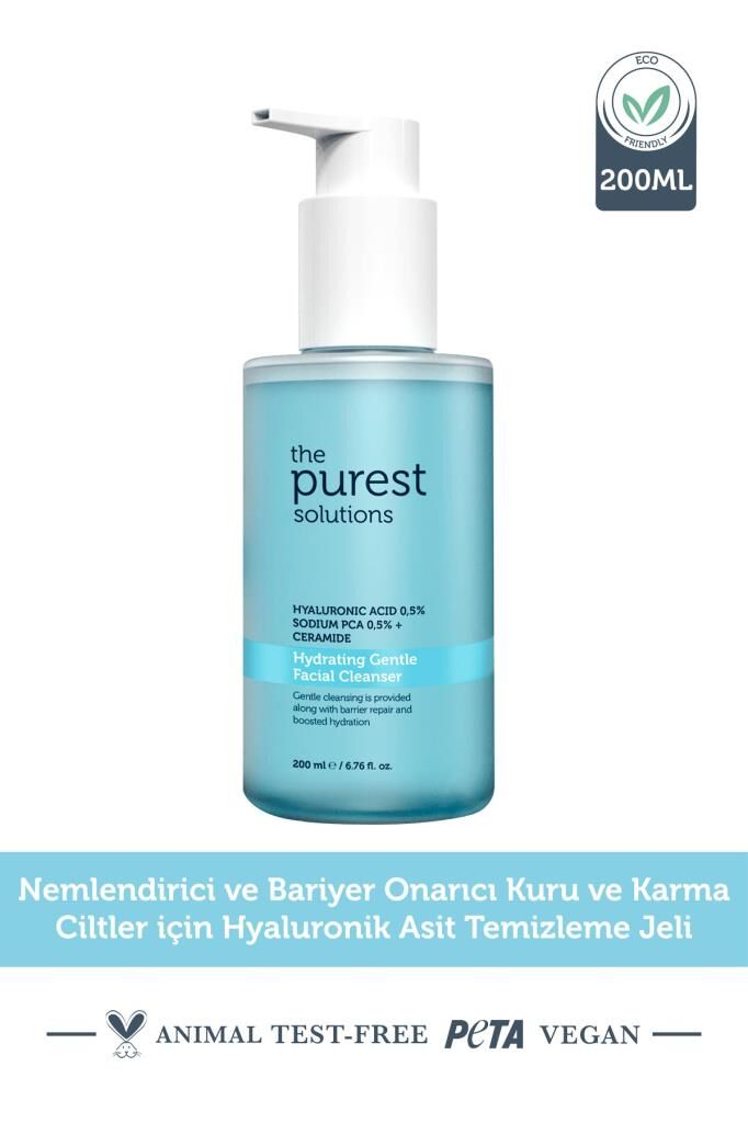The Purest Solutions Kuru ve Karma Ciltler için Nemlendirici ve Bariyer Onarıcı Temizleme Jeli 200 ml
