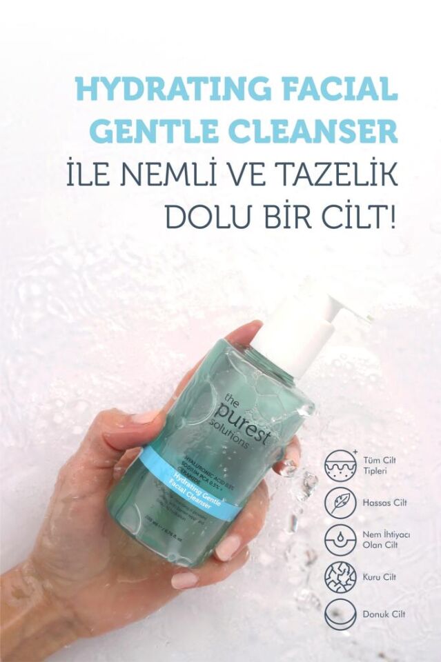 The Purest Solutions Kuru ve Karma Ciltler için Nemlendirici ve Bariyer Onarıcı Temizleme Jeli 200 ml