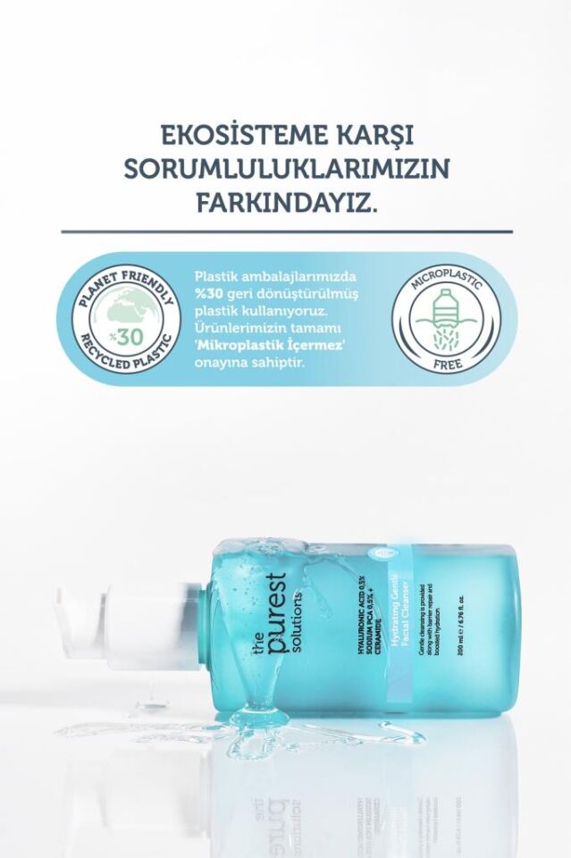 The Purest Solutions Kuru ve Karma Ciltler için Nemlendirici ve Bariyer Onarıcı Temizleme Jeli 200 ml