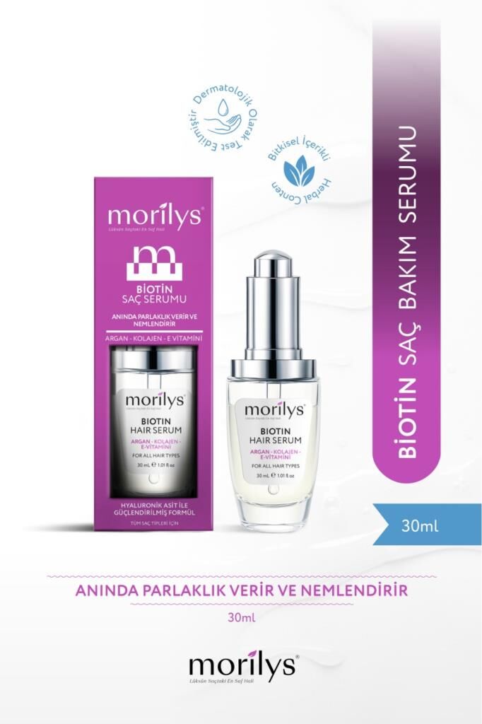 Morilys Biotin Saç Serumu Saç Dökülmesine Karşı Keratin &Argan İçerikli Saç Bakım Serumu 30 ML