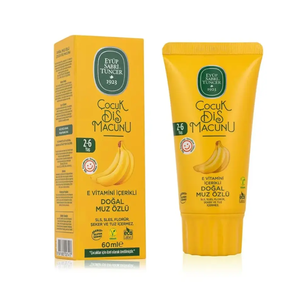 Eyüp Sabri Tuncer Doğal Muz Özlü 2-6 Yaş Çocuk Diş Macunu 60 ml