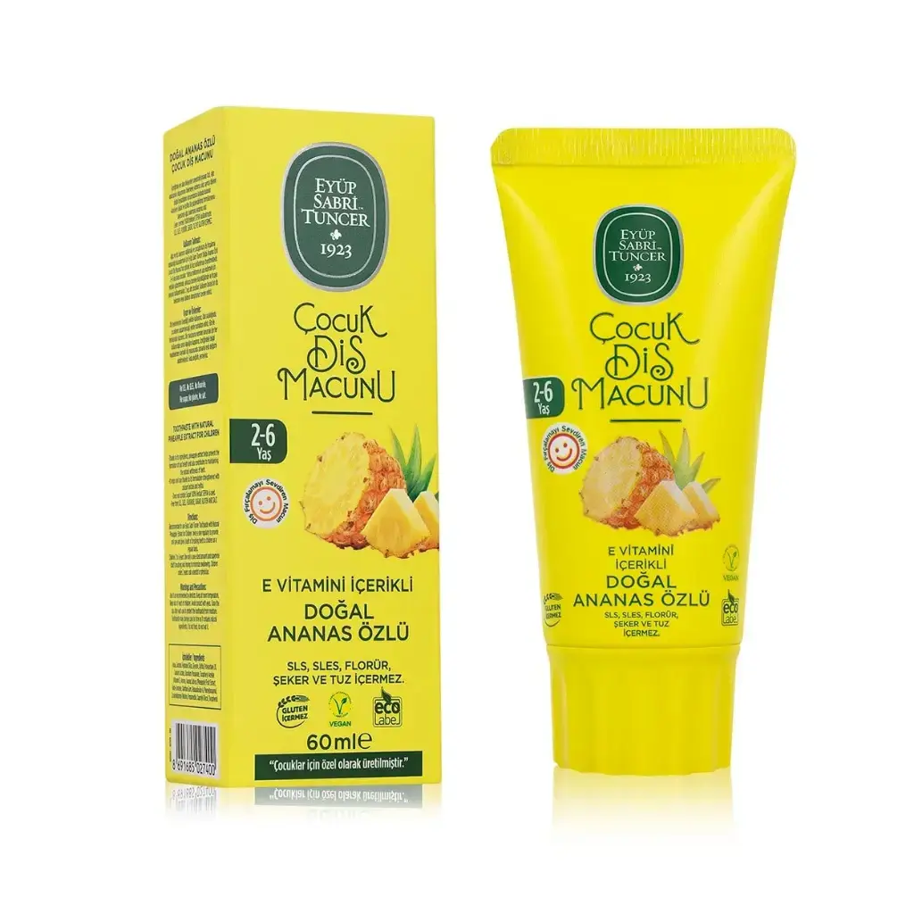 Eyüp Sabri Tuncer Doğal Ananas Özlü 2-6 Yaş Çocuk Diş Macunu 60 ml
