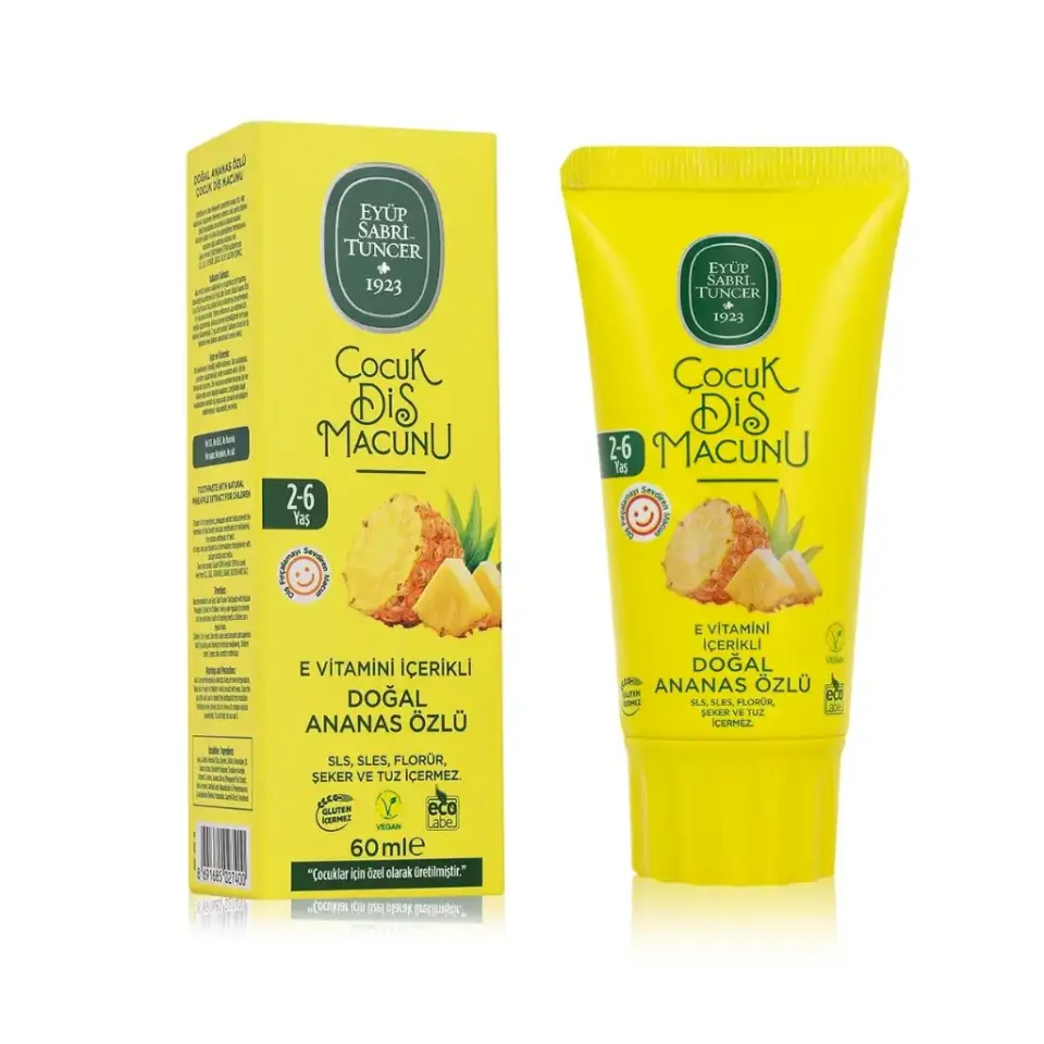 Eyüp Sabri Tuncer Doğal Ananas Özlü 2-6 Yaş Çocuk Diş Macunu 60 ml