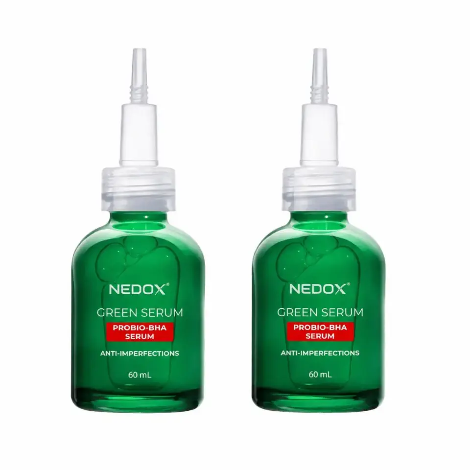 Nedox Probio-BHA Leke Karşıtı Green Serum 60 ml 2 adet leke görünümü ve cilt tonu eşitsizliğine yönelik yüz bakım serumu