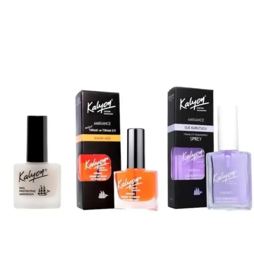 Kalyon Tırnak Sertleştirici+Tırnak Bakım Yağı+Oje Kurutucu Sprey 17ml 3'Lü Set