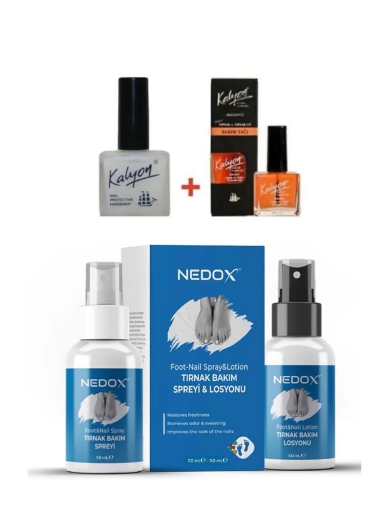 Kalyon Tırnak Sertleştirici+Tırnak Bakım Yağı 2'li + Nedox Tırnak Bakım Spreyi Ve Losyonu 50ml+50ml