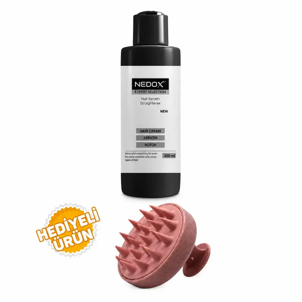 NEDOX Keratin Botoks Saç Düzleştirici Krem 250 ml ve Saç Masaj Tarağı bakım seti