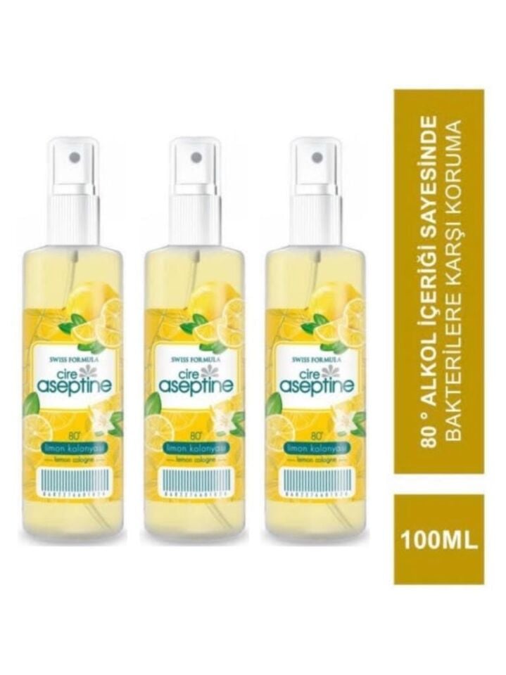 Cire Aseptine 3 Adet Limon Kolonyası 100 ml Sprey